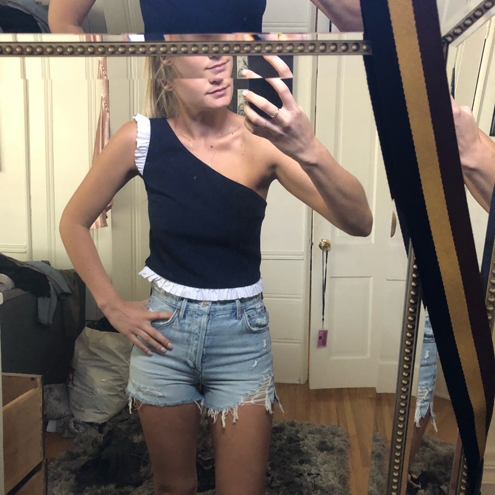 Zara one shoulder crop top